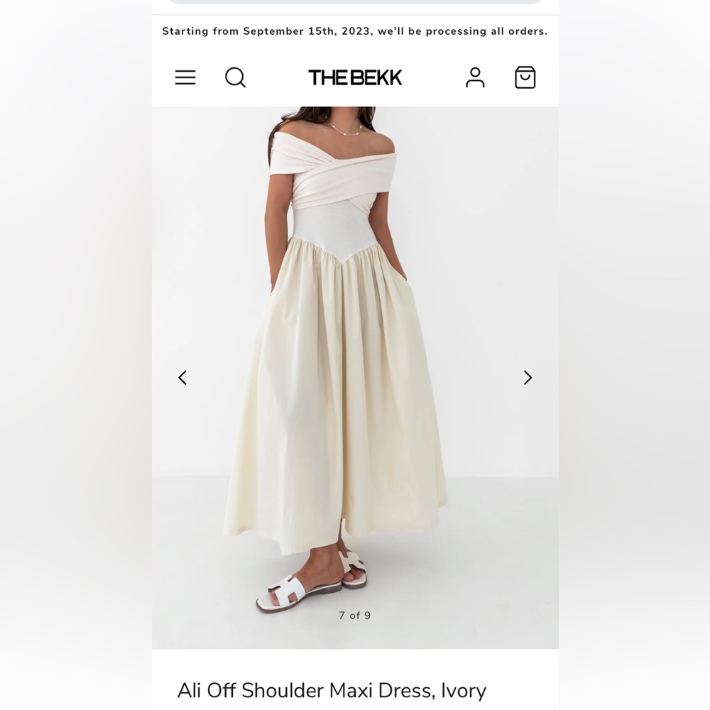 The Bekk Ali Off Shoulder Maxi Dress, Ivory
